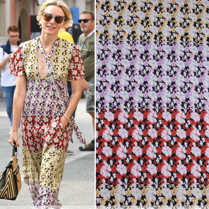 145 см Ткань с принтом diy рубашка платье шарф ткань тонкая одежда полиэстер оптовая