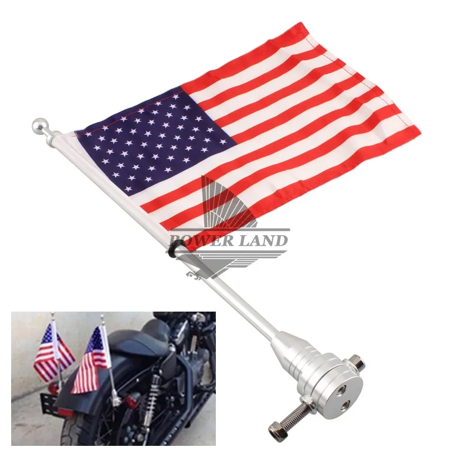 

Задний монтажный столб для мотоцикла и велосипеда, хромированный американский флаг США для Harley Touring Sportster Dyna Softail Tri, багажная стойка