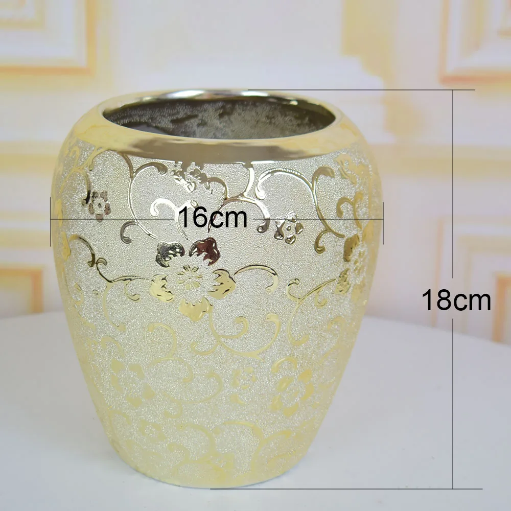 Современная керамическая серебряная и Золотая ваза для цветов дома свадьбы