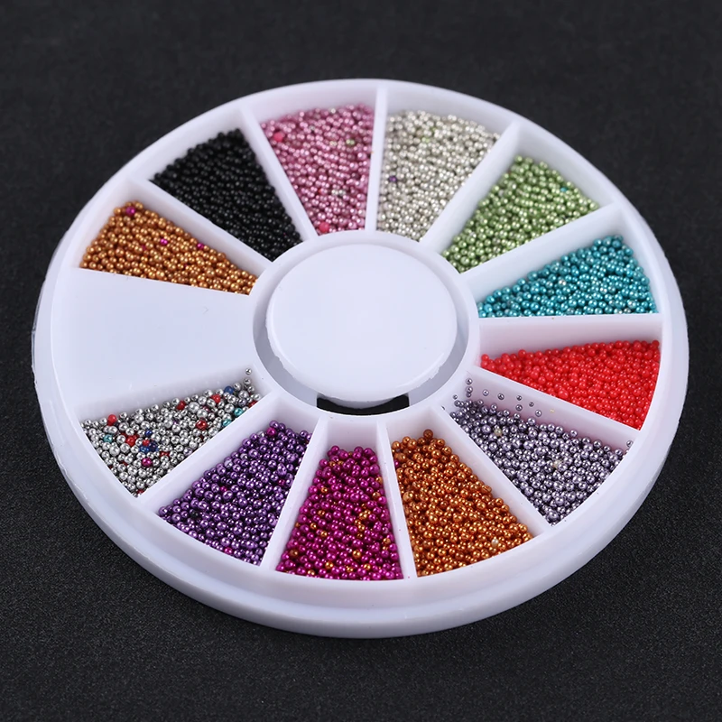 1 колесо coreful Сталь шарик Икра Бусины 3D украшения ногтей красочные Маникюр Дизайн