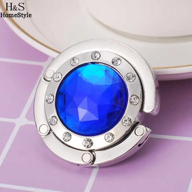 dark blue 5 см крючок кошелек сумка 1 держатель Открытый Искусственный портативный сплав 77 дюймов 4 складной драгоценный камень домашняя сумочка со стразами вешалка и т. Д - Цвет: dark blue