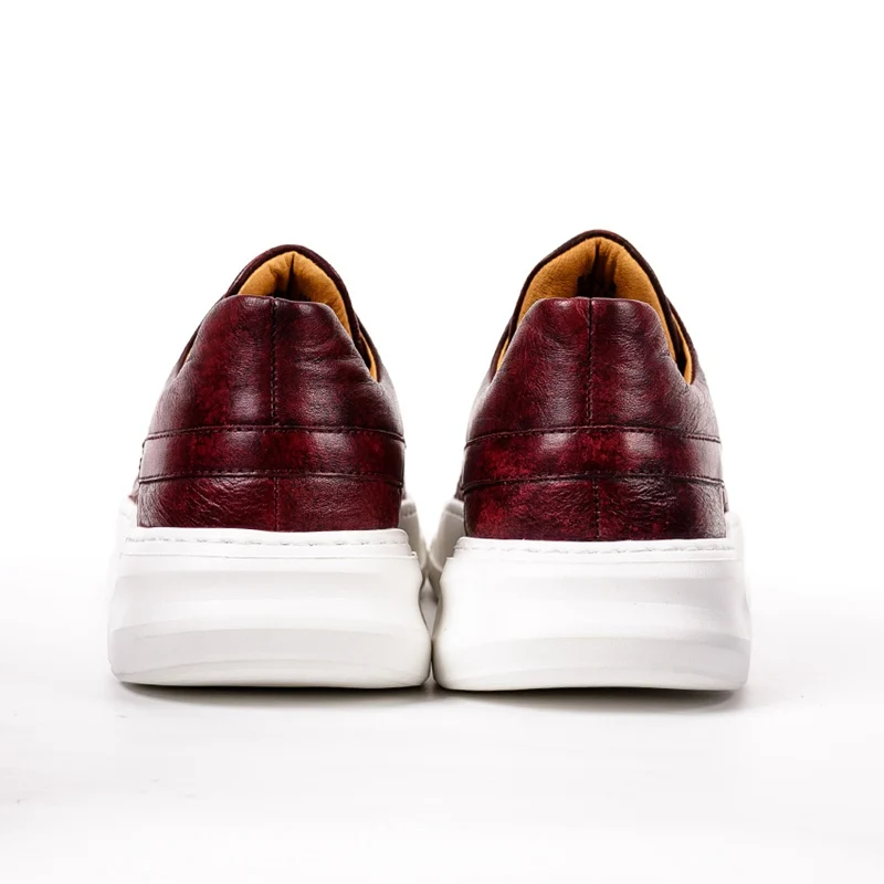 Модные мужские криперы из натуральной кожи повседневные кроссовки с круглым