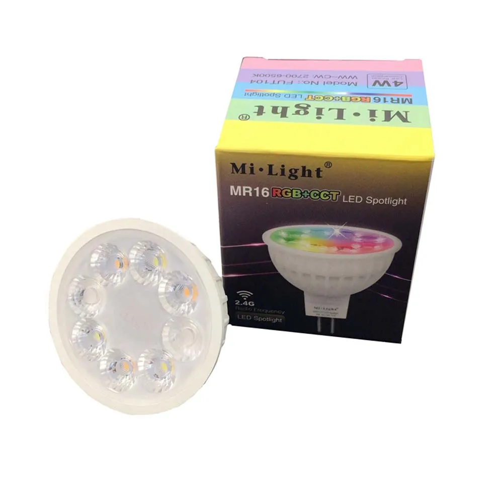 MiLight Светодиодная лампа 4 Вт MR16 RGB + CCT светодиодная B4 (3 В) Пульт дистанционного