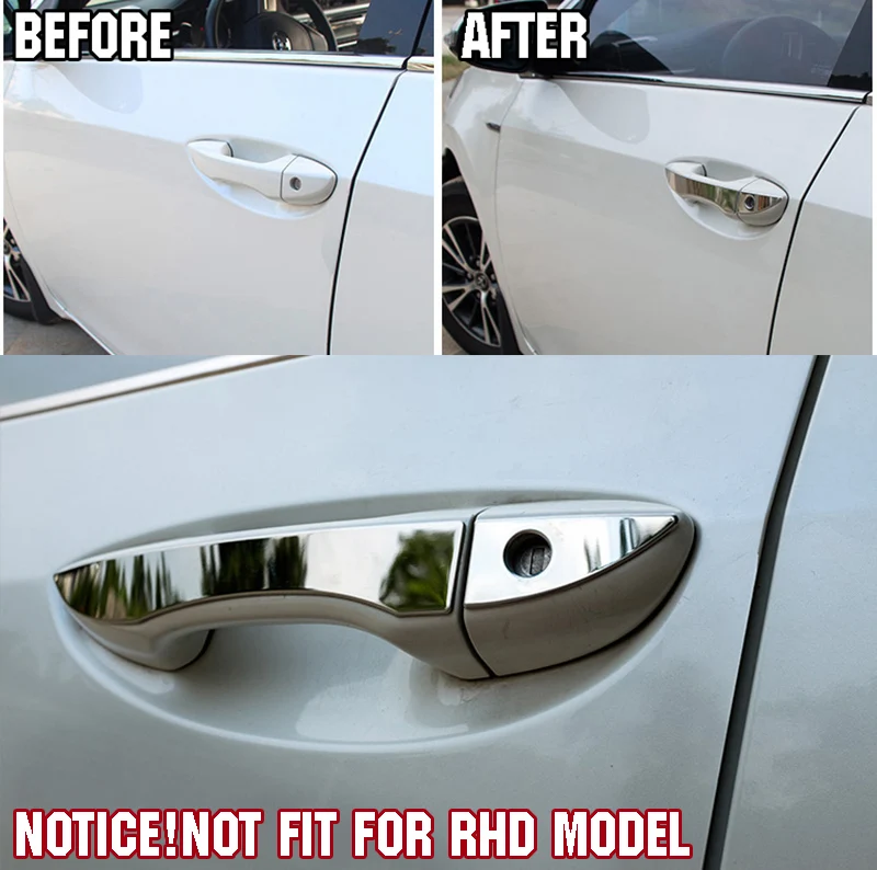Подходит для TOYOTA COROLLA E170 хромированная Дверная ручка Крышка отделка Литье Стайлинг нержавеющая рамка накладной протектор