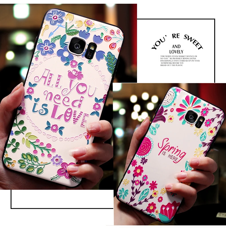 XinWen 3d роскошный etui чехол для Samsung Galaxy s 7 s7/S7 Edge s7Edge Силиконовый ТПУ рельефный