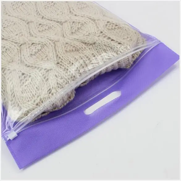 

50pcs/lot-35*40+5cm Non-woven zipper bag Gift handbag Travel storage bag clothing bags