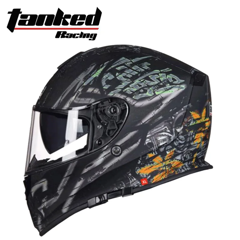 Мотошлем с двойным объективом гоночный шлем на все лицо из АБС пластика