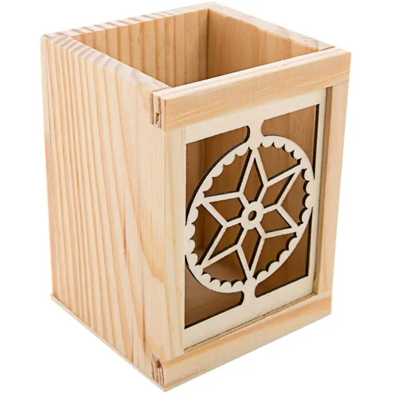 Деревянный Настольный органайзер держатель для ручек креативные офисные