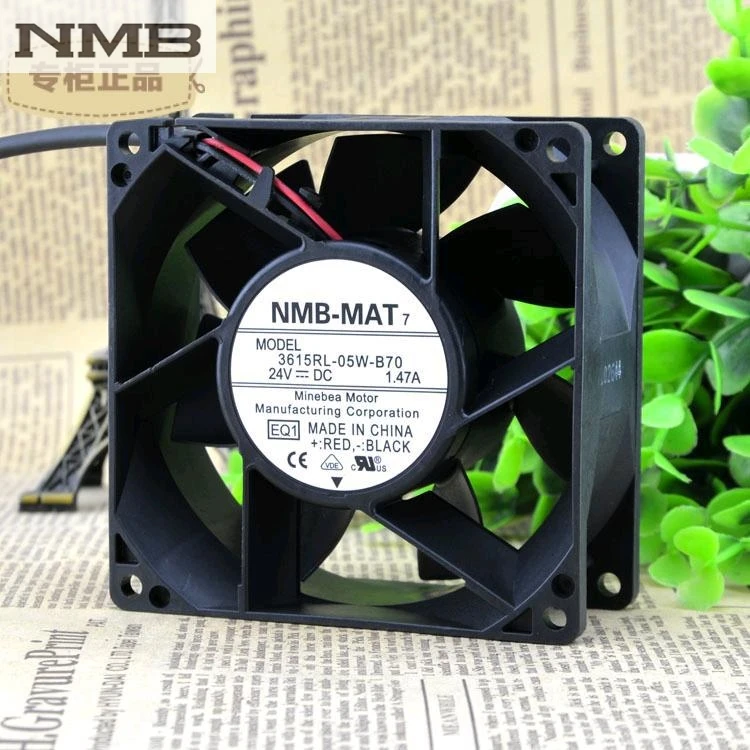 

For NMB 3615RL-05W-B70 -E00 DC Brushless fan 24VDC 1.47A 92X38.4MM 90mm 9cm 7200RPM