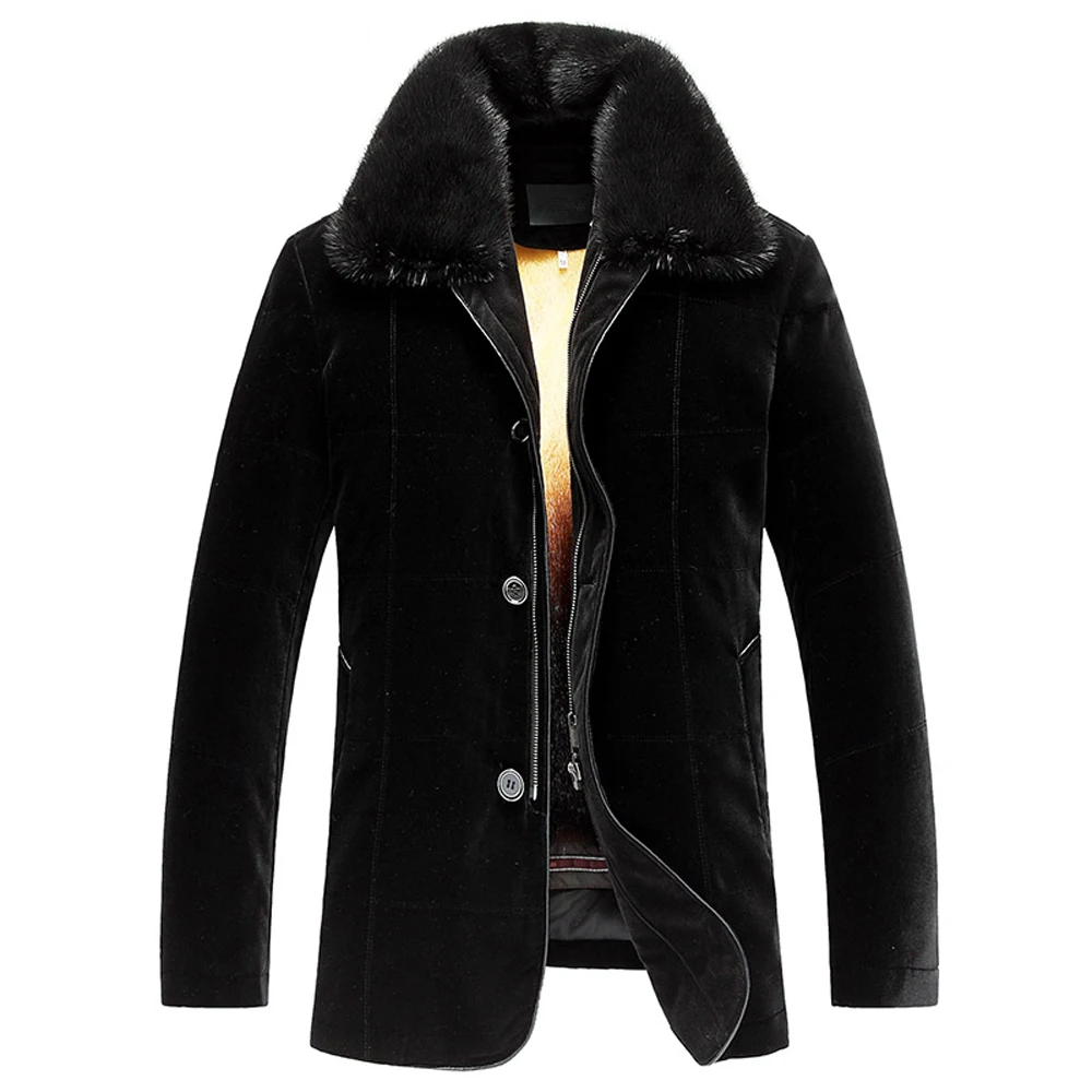 Denny &amp Dora новая мужская шуба из золотой норки черная зимняя теплая куртка