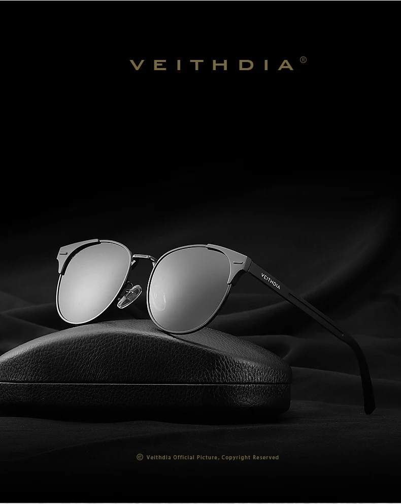 Бренд veithdia, модные солнцезащитные очки с кошачьим глазом, ретро солнцезащитные очки с алюминиевым магниевым поляризованным зеркалом, Винтажные Солнцезащитные очки для мужчин и женщин