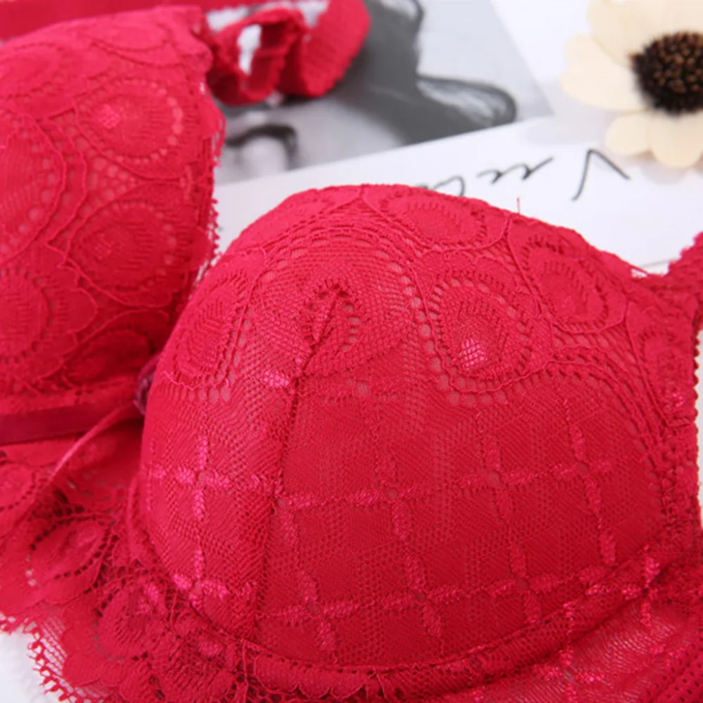 Женский кружевной бюстгальтер с регулируемыми бретельками комфортное нижнее