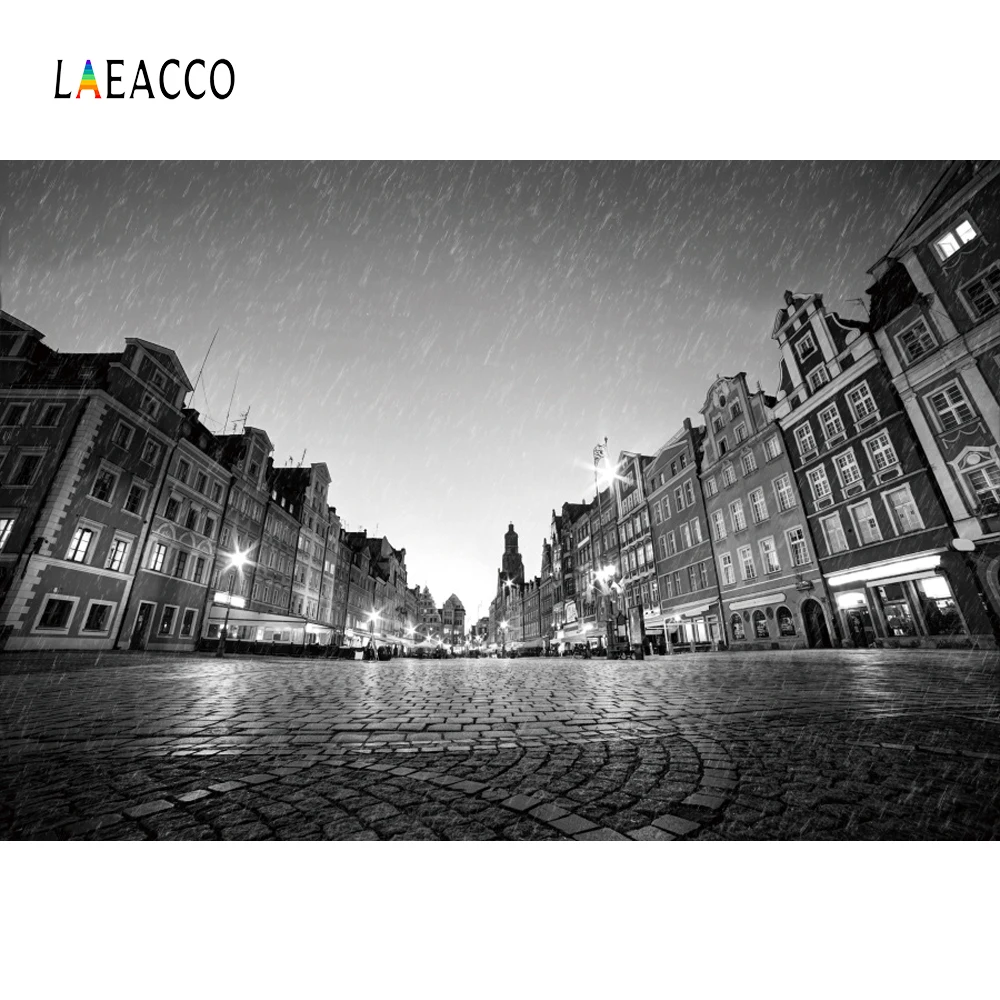 Laeacco City уличные здания Сумерки дождь свет живописные фотографии фоны