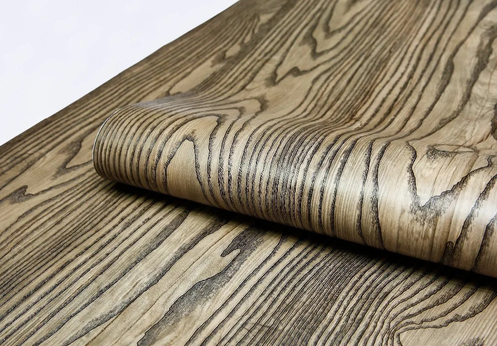 Топ Оптовая Продажа 0 6*5 м 3D Verisimilar коричневые деревянные обои самоклеящиеся ПВХ