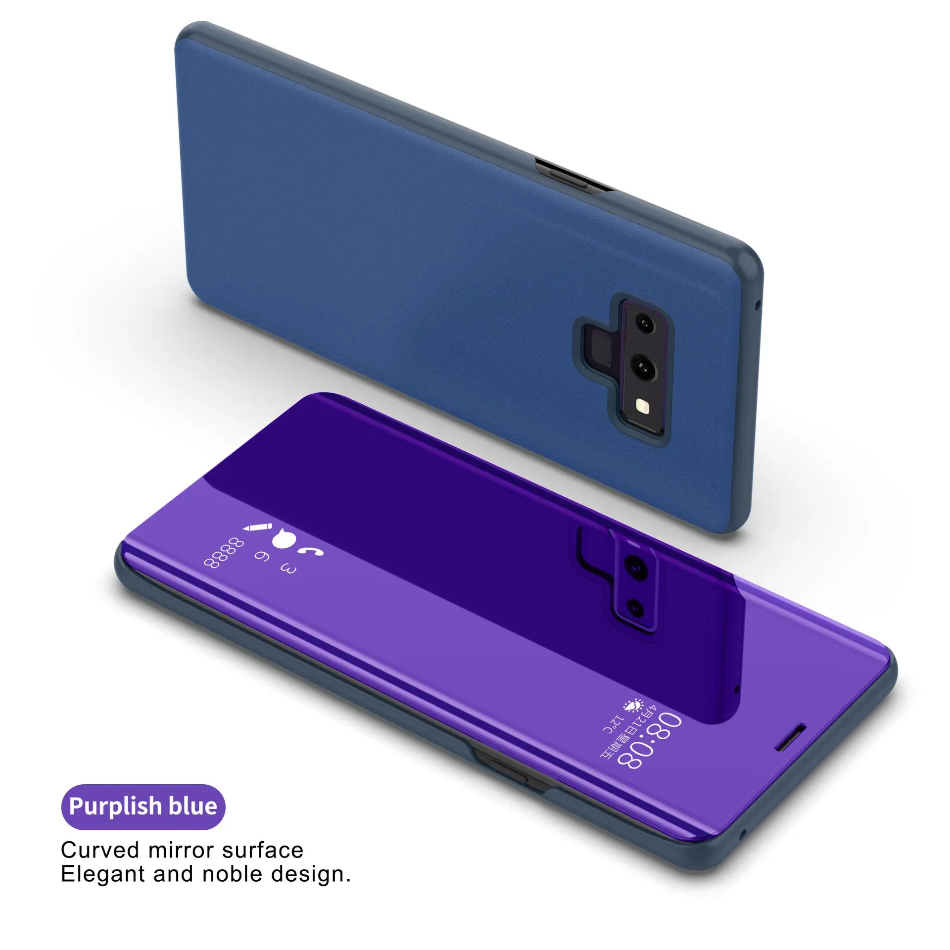 Зеркальный кожаный чехол для samsung Galaxy S8 S9 Plus Note 8 9 A30 A40 A50 A70, умный зеркальный Чехол-книжка для samsung A 30 40 A505