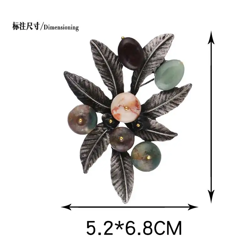 Женская винтажная Цветочная брошка в виде листьев брошь цветка из серебристого