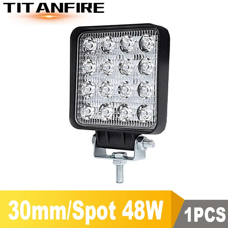 48W Spot 1Pcs TF30 4 дюйма 6 дюймов 18 Вт 27 Вт 48 Вт 64 Вт Светодиодный светильник бар рабочий светильник 4WD грузовик Трактор Лодка прицеп 4x4 внедорожник ATV 12 В 24 в наводнение/пятно внедорожника - Цвет: 48W Spot 1Pcs