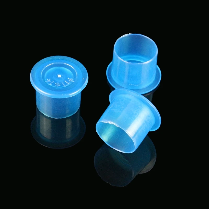 11mm tattoo inkcups Caps 1000pcs Plastic Tattoo Pigment Ink Cup Self-standing Large Size blue Supply Free Shipping | Красота и