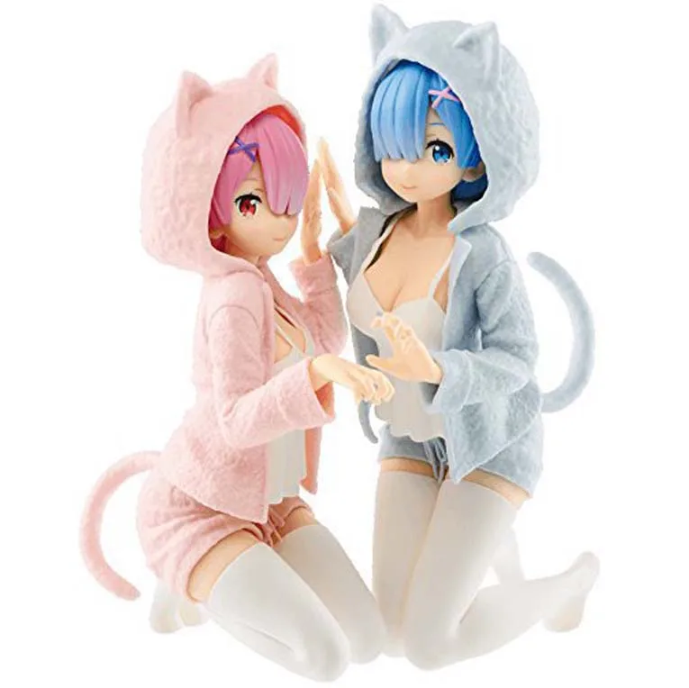 

Re:Life In A Different World From Zero Rem & Ram Nyanko Mode Sexy Cat Ver. PVC Figure Collectible Model Toy