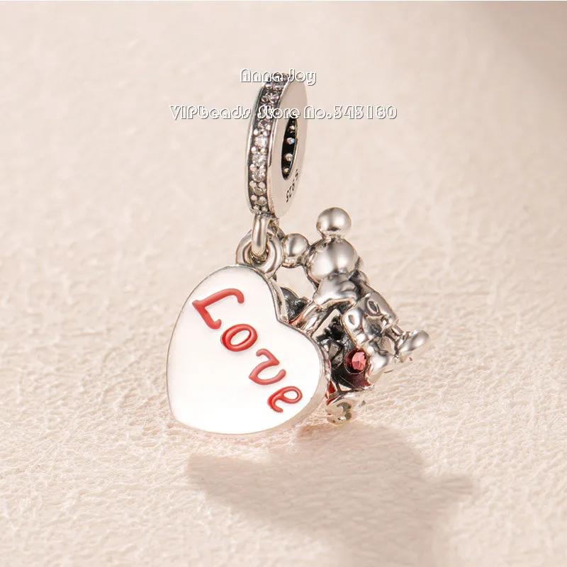 2019 новый 925 стерлингового серебра Dis с Микки Маусом и Минни Маус Love позолоченным