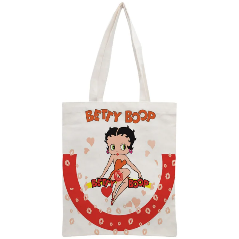 Пользовательские Betty Boop хлопок холст хозяйственные сумки 30x35 см сумка многоразовая сумка женская сумка на плечо из ткани складная - Цвет: 13