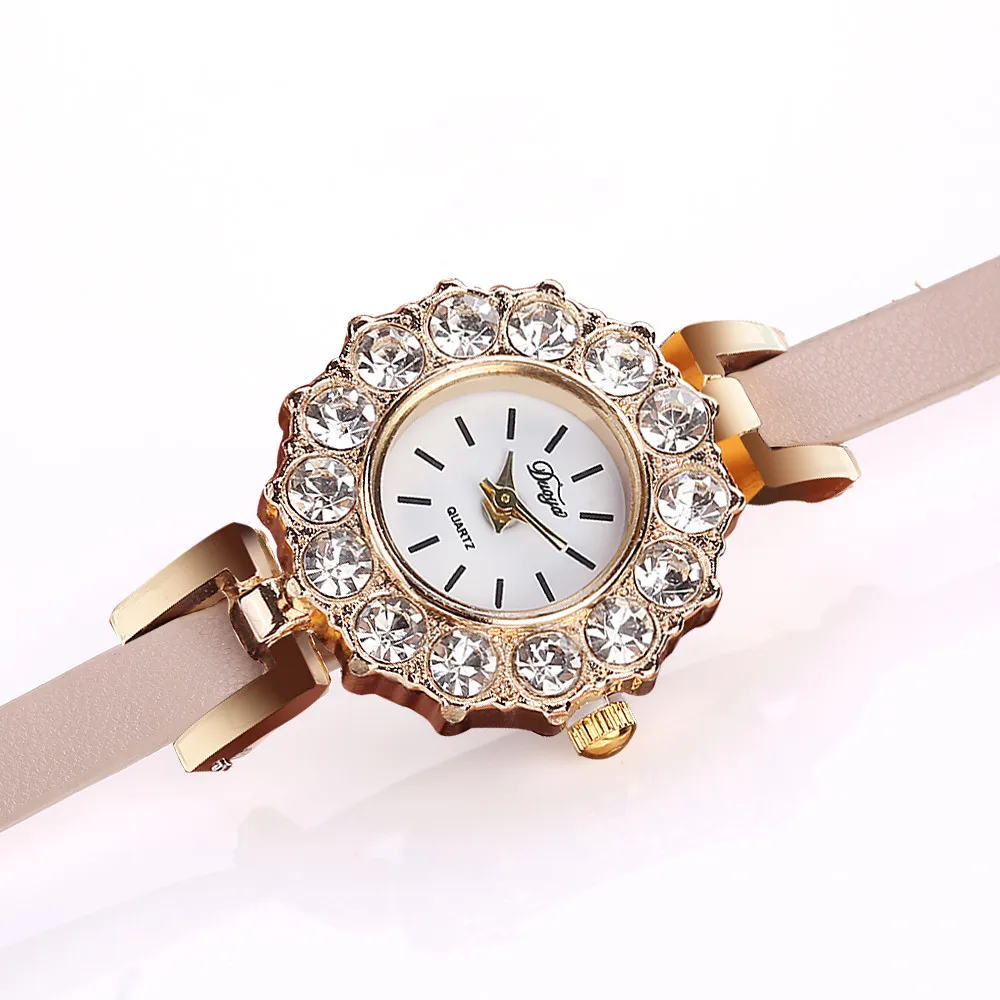 Модные Женские часы-браслет из тонкой кожи кварцевые часы с намоткой новинка 2019