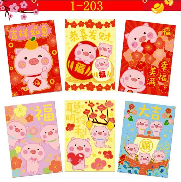 Бесплатная доставка 12 шт. новые красные конверты с героями мультфильмов 2019