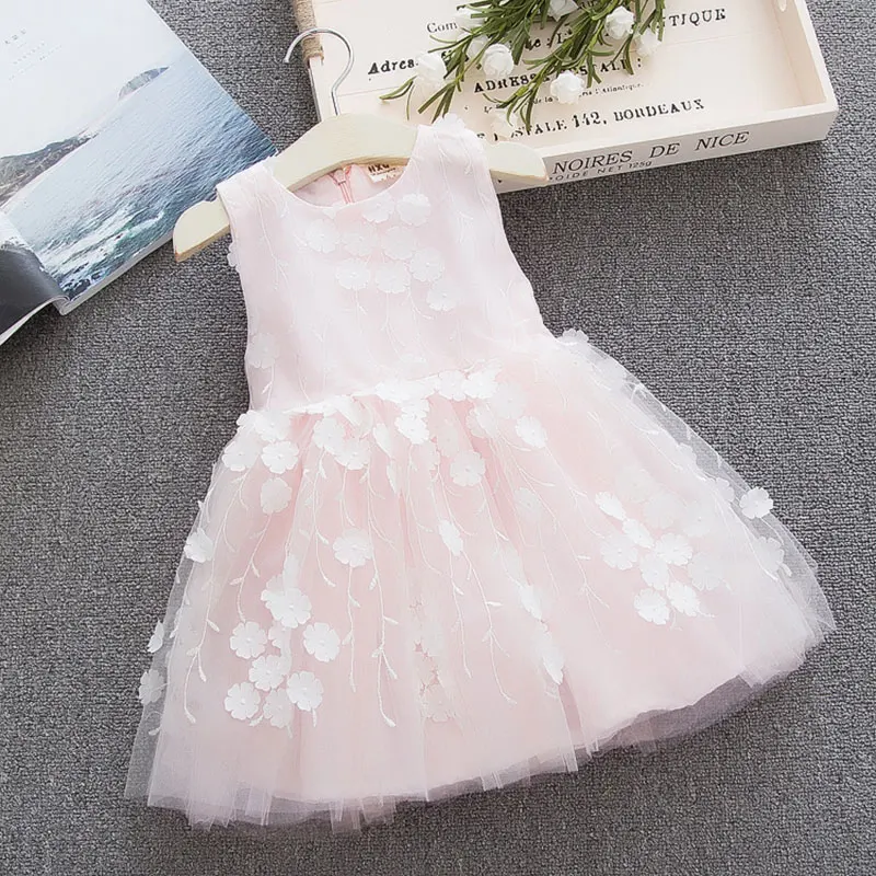 2018 г. летнее элегантное платье для новорожденных с цветочным узором маленьких