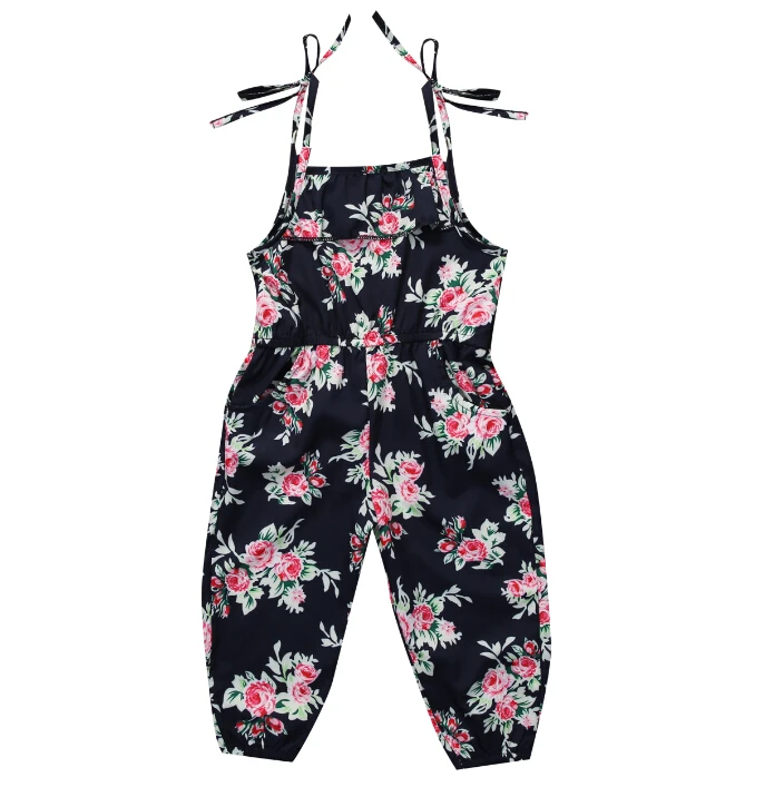 Cute Belt Child Jumpsuit Clothing Girl Summer Outfit Toddler Kids Baby Girls Clothes Sleeveless Romper Flower