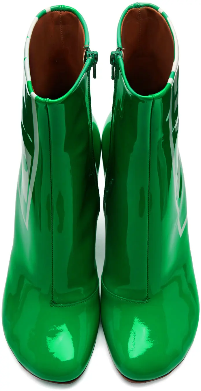 Женская обувь на высоком каблуке с закругленным носком шпильках зеленого цвета