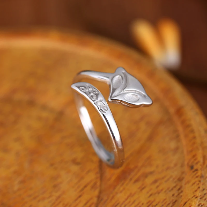 2016 Hot Sale 925 Sterling Silver Ring Cute Fox Open For Women Gift Jewelry Hypoallergenic Sterling-silver-jewelry | Украшения и