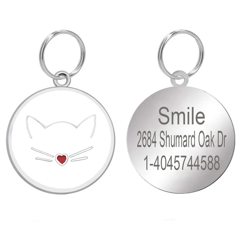 Бирки для кошек из нержавеющей стали индивидуальные выгравированные маленькие