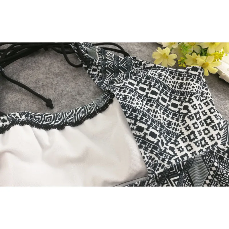 Купальный костюм танкини размера плюс женский купальный в стиле ретро Топ для