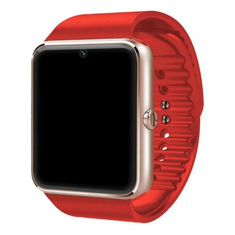 Silver Red Часы мужские цифровые часы Смарт GT08 с сенсорным экраном большая батарея поддержка TF sim-карта камера для IOS Android телефон relogio - Цвет: Silver Red