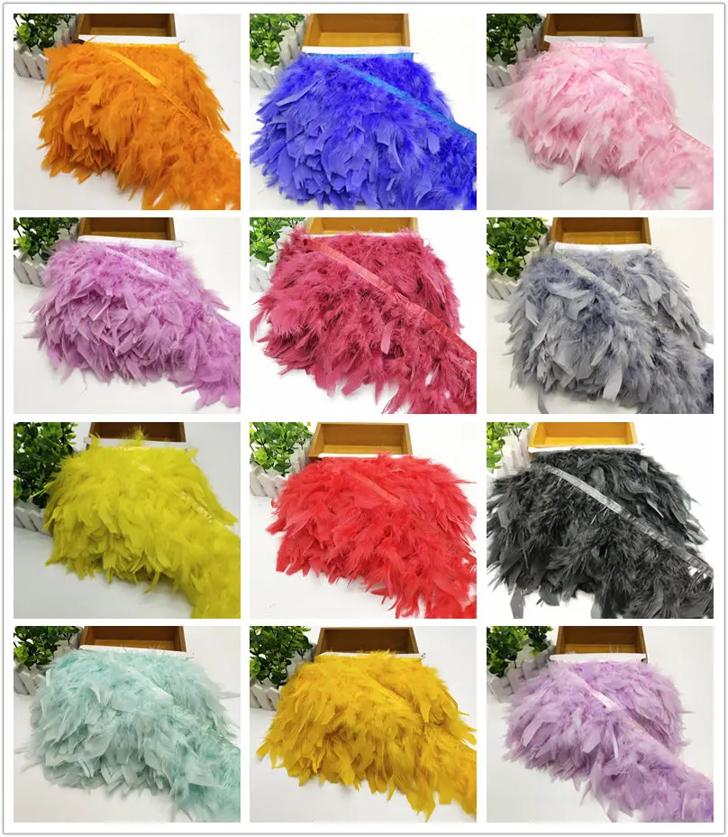 Новинка 2018 1 ярд обрезка из индейки и перьев для рукоделия праздничное