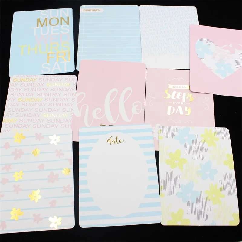 10 шт. двухсторонние печатные цветные бумажные карманные карты для скрапбукинга