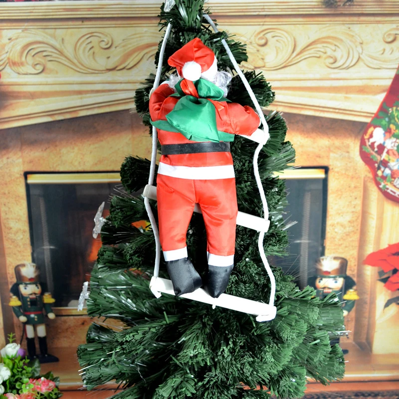 Рождественский Санта Клаус скалолазание по веревочной дорожке рождественские