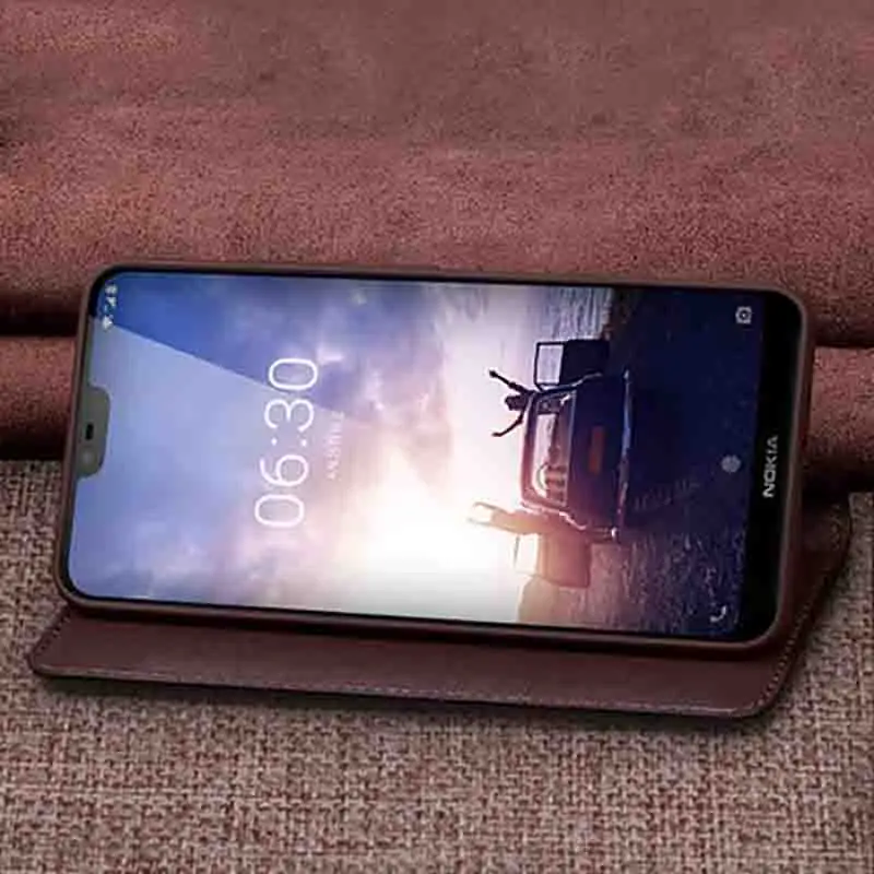 Чехол-книжка из натуральной кожи для Nokia X6 X 6 2018 TA-1099 чехол-накладка NokiaX6 чехол 5 8