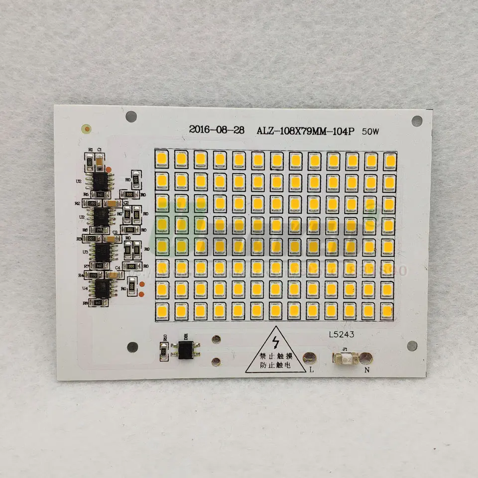Светодиодный модуль прожектора AC220V PCB 50 Вт 108x78 мм 4500lm светодиодный алюминиевая