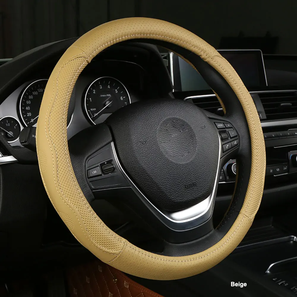 Авто общие стильные чехлы для автомобиля микрофибра рулевое колесо с кожаной