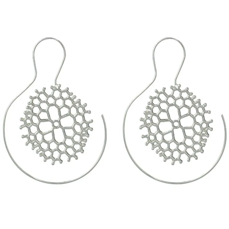 EB797 Silver Новые модные геометрические вихревые шестеренки, круглые спиральный обруч, серьги для женщин, Винтажные серьги для ушей, висячие серьги, вечерние ювелирные изделия, подарок - Окраска металла: EB797 Silver