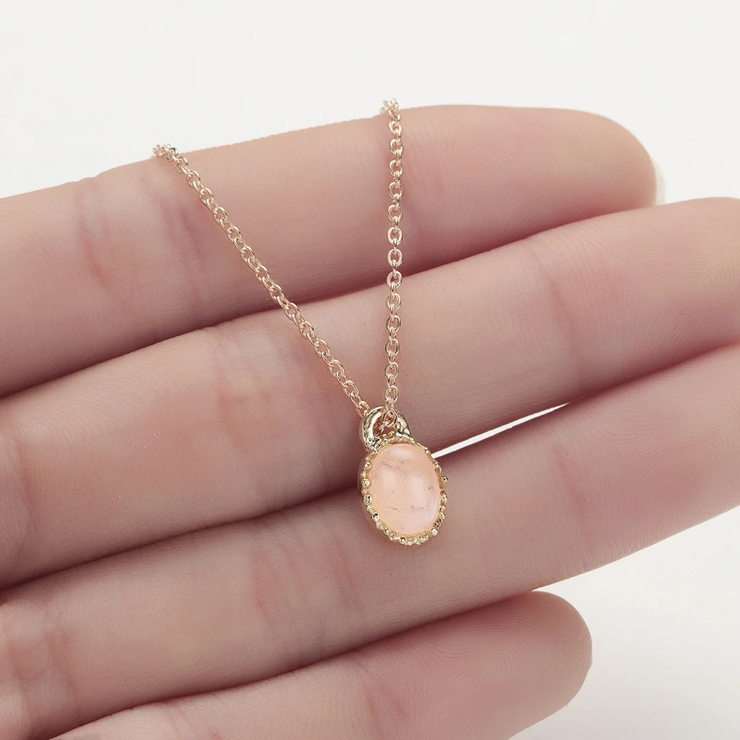 Красивое Ожерелье QIMING из розового камня женские арабские ювелирные изделия