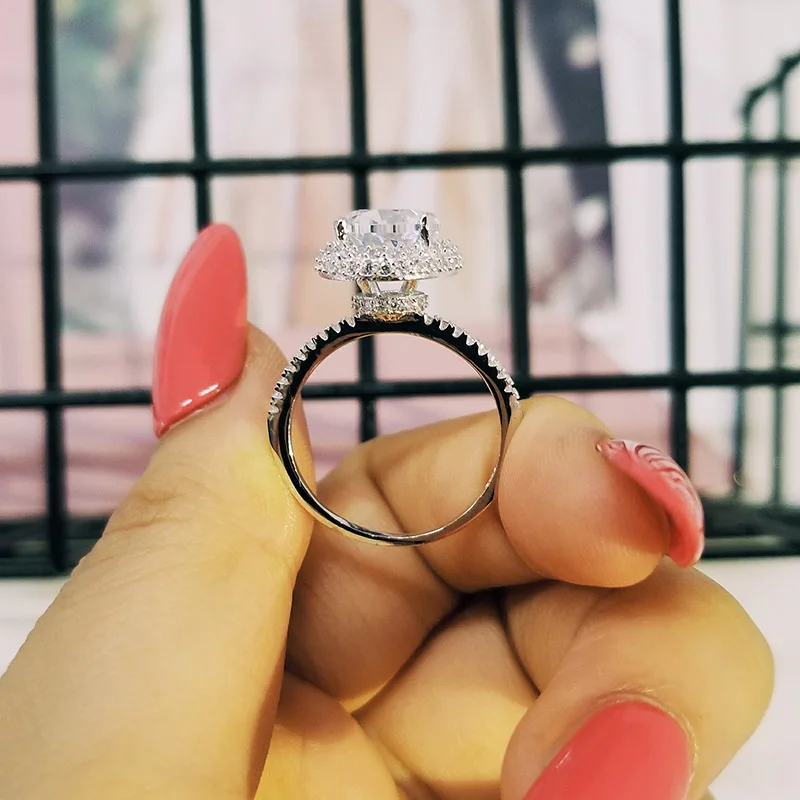 Original arrival real 925 Sterling Silver Ring Finger fashion promise solitaire Ring for Women Jewelry Engagement LR4608S