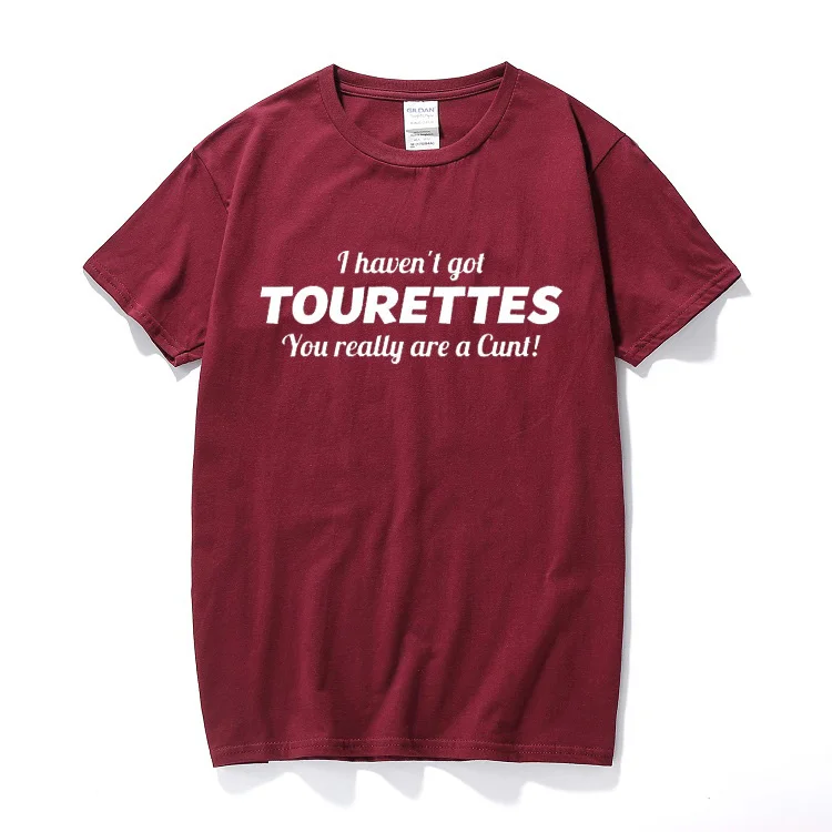 Бургундия Tourettes забавная футболка с надписями C* T offension для взрослых Humour tee top Cool Joke подарок Топы Повседневная хлопковая футболка с короткими рукавами Homme - Цвет: Бургундия