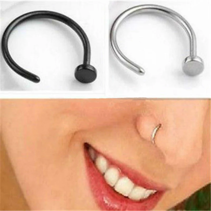1 шт. унисекс панк нержавеющая сталь Нос открытое медицинское кольцо кольца