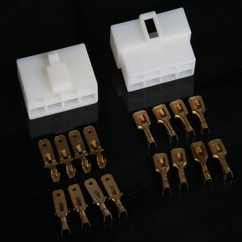 10sets 6.3mm 6pin way automotive motorcycle electrical wire connector male female terminal socket plug for car ebike |