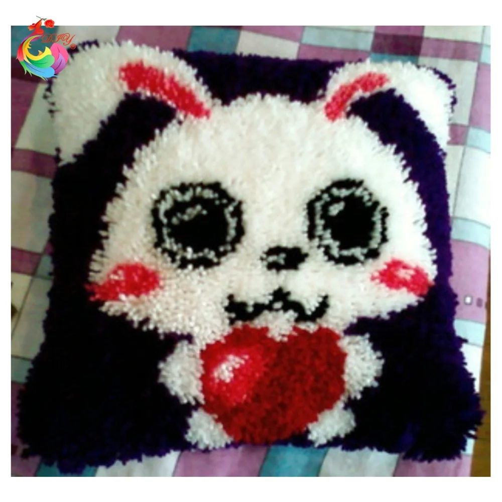 Оптовая продажа наборы подушек с защелкой смайлик кролик 3D рукоделие вязание