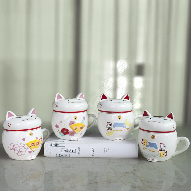 OUSSIRRO творческий стиль Hello Lucky Kitty кошка Молоко Кофе Чай кружки с крышкой костюм дети милые и украшения комнаты воды чашки