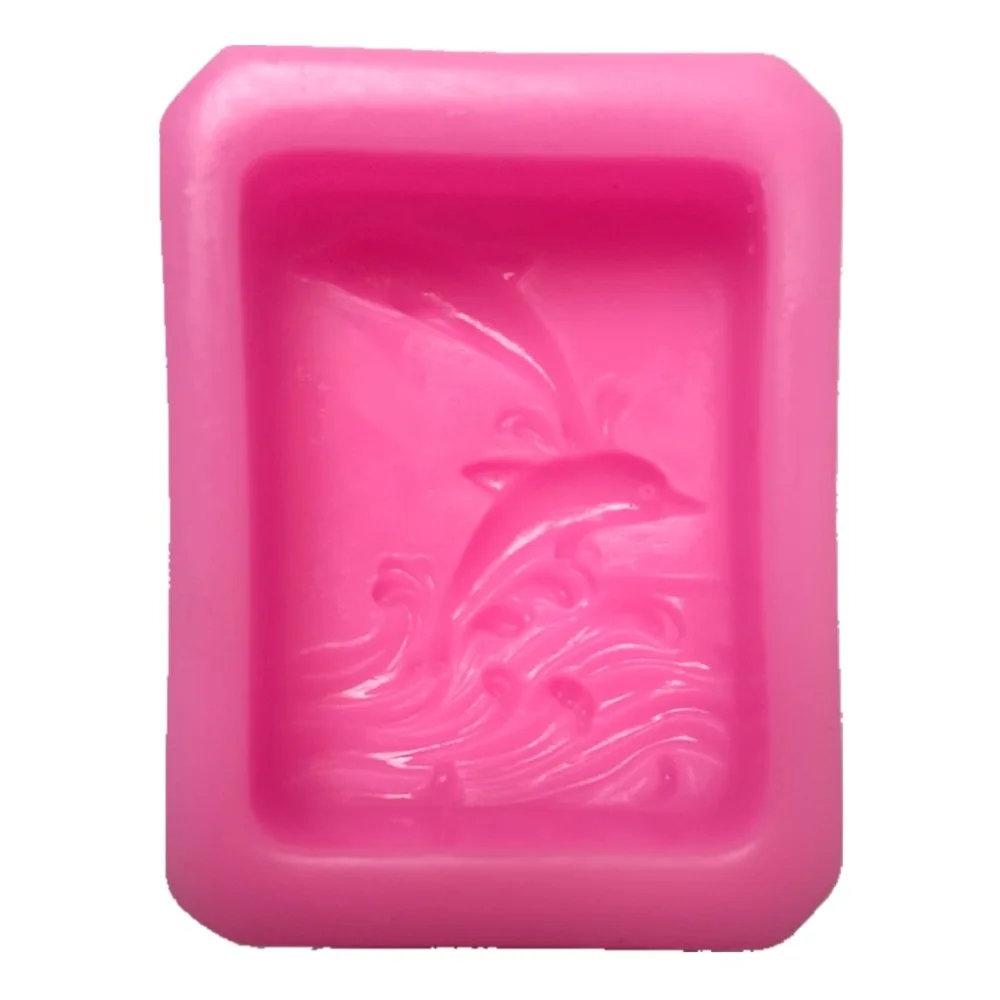 Квадратная силиконовая форма для мыла с дельфином 2 5 дюйма океана матери ребенка