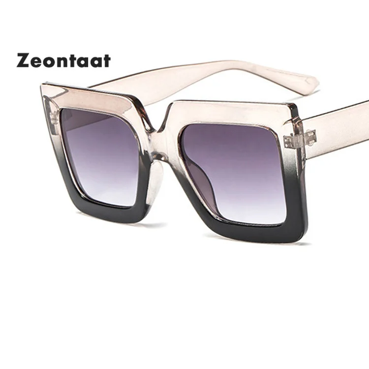 Женские солнцезащитные очки с прозрачными градиентными линзами в большой оправе